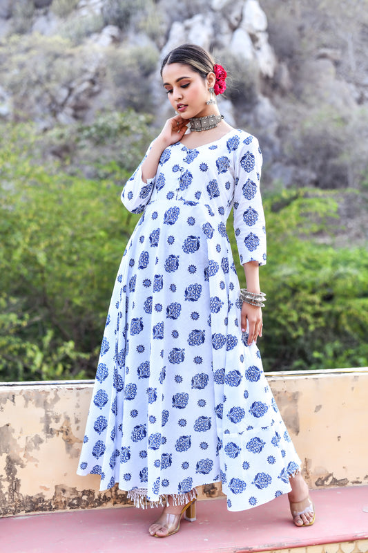 White Cotton Kurta Set
