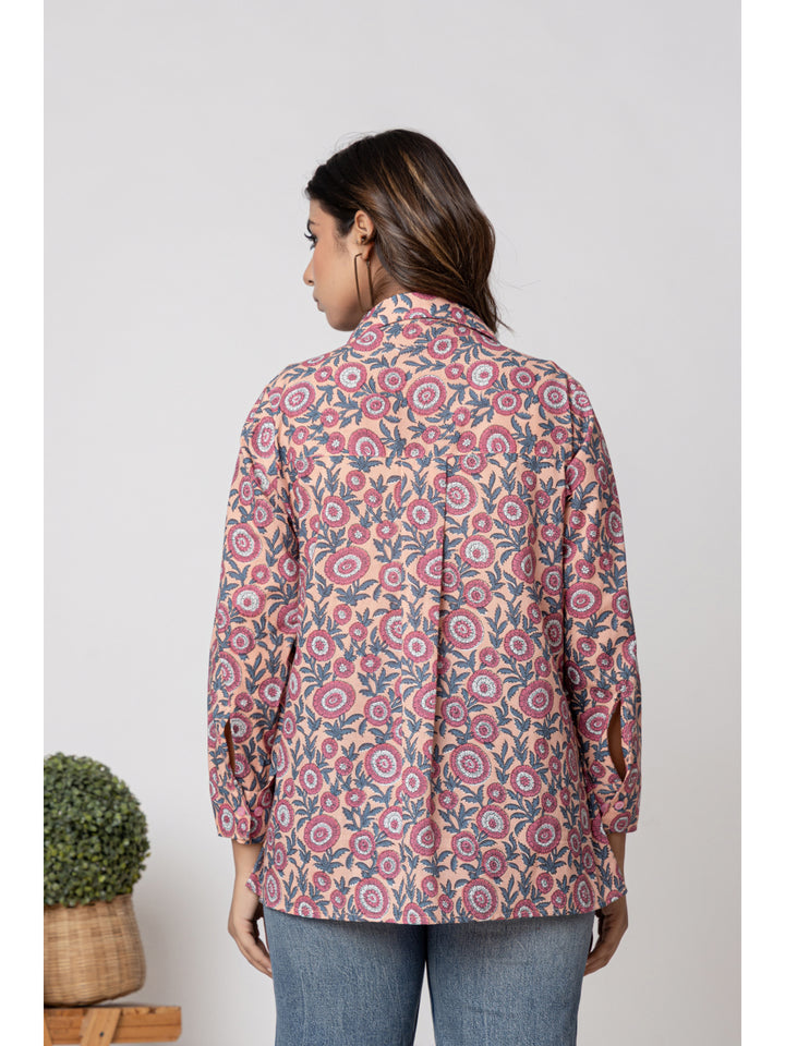 Women pink printed casual Shirt