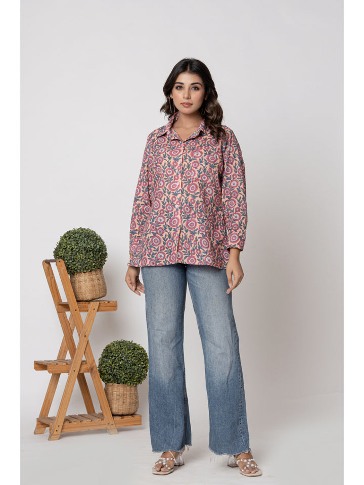 Women pink printed casual Shirt
