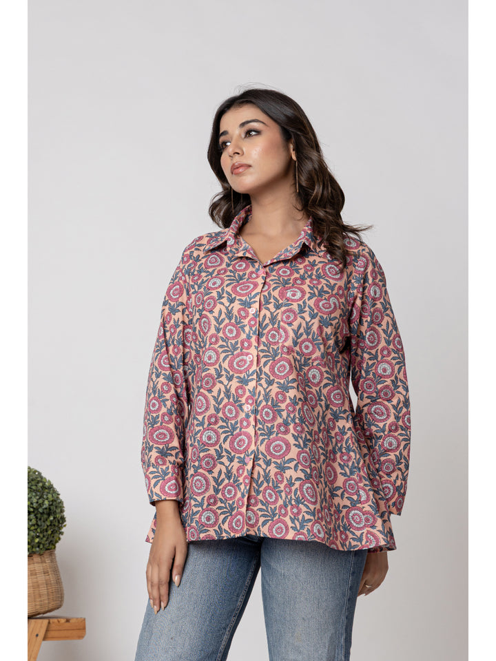 Women pink printed casual Shirt
