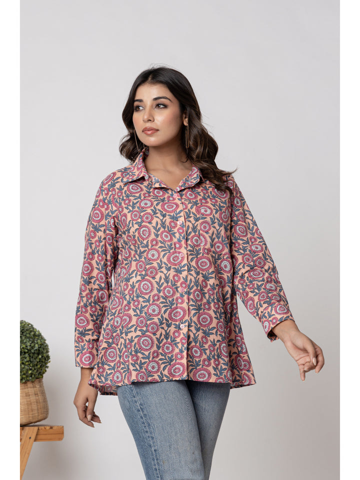 Women pink printed casual Shirt