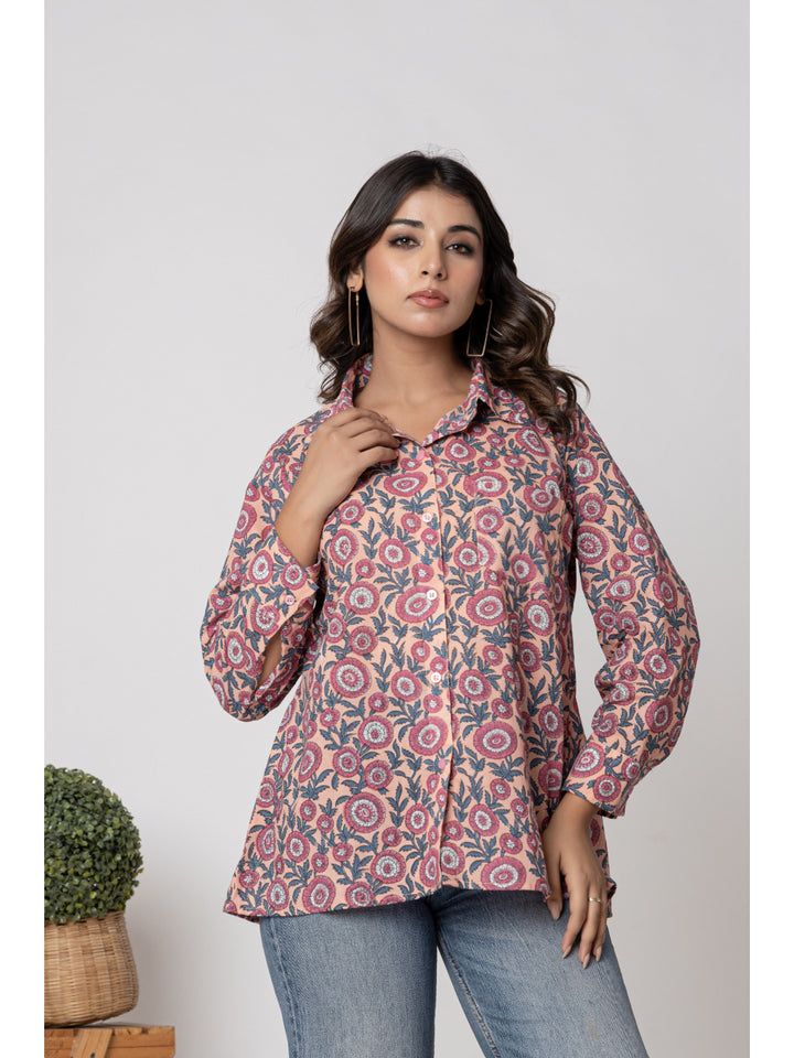 Women pink printed casual Shirt