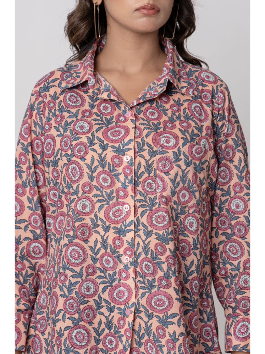 Women pink printed casual Shirt