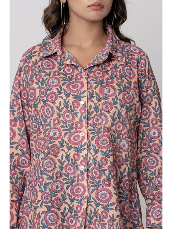 Women pink printed casual Shirt