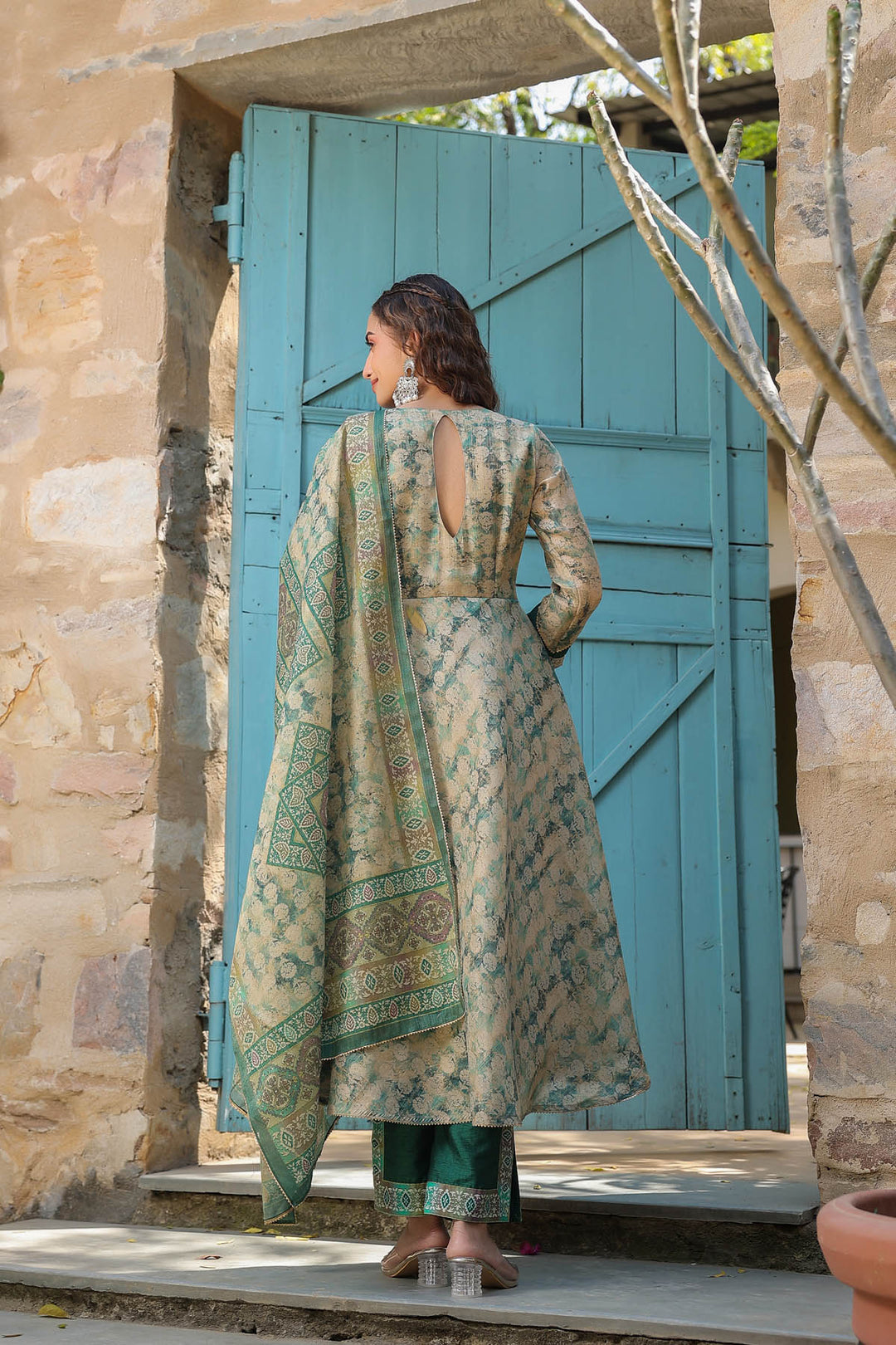 Algae green Anarkali Set