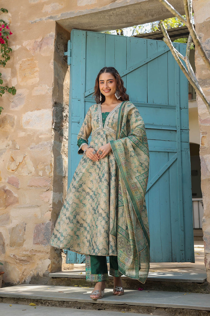 Algae green Anarkali Set