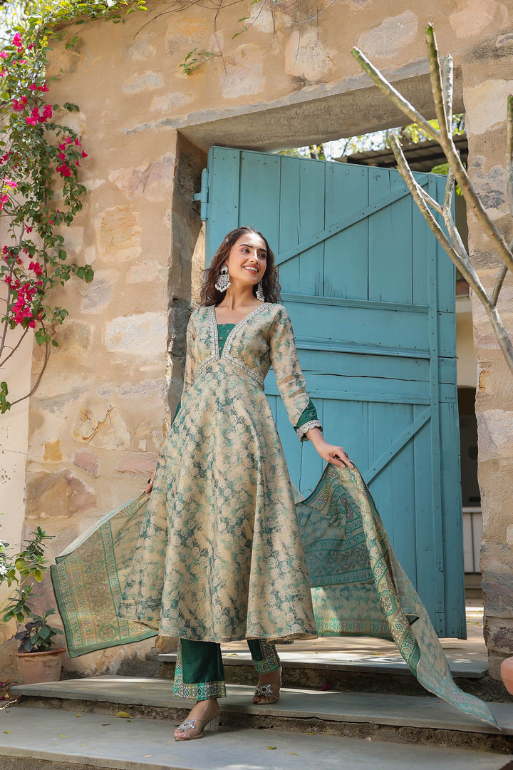 Algae green Anarkali Set