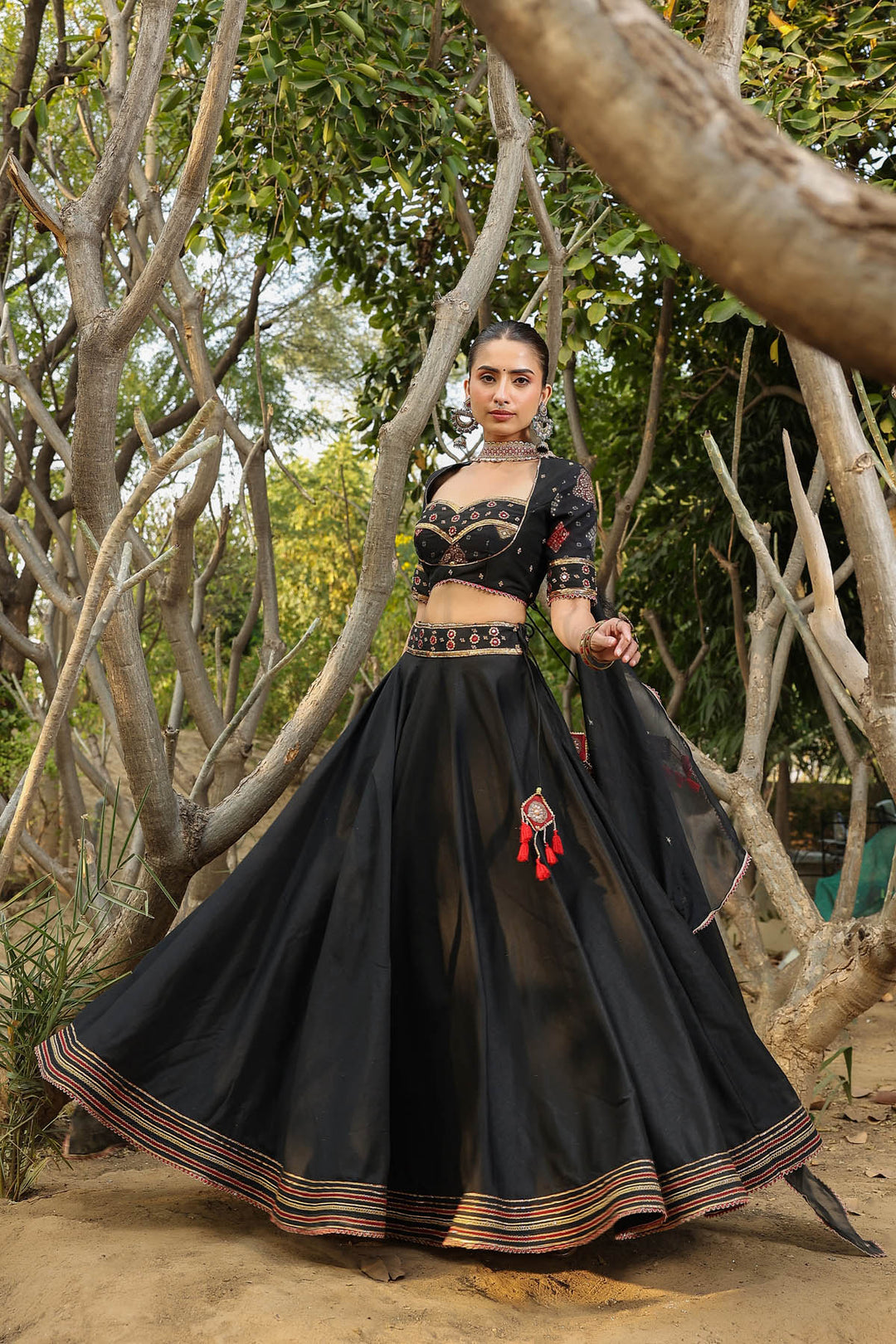 Black Gota Lehenga Set