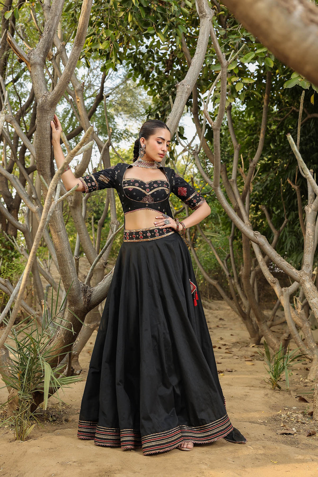 Black Gota Lehenga Set