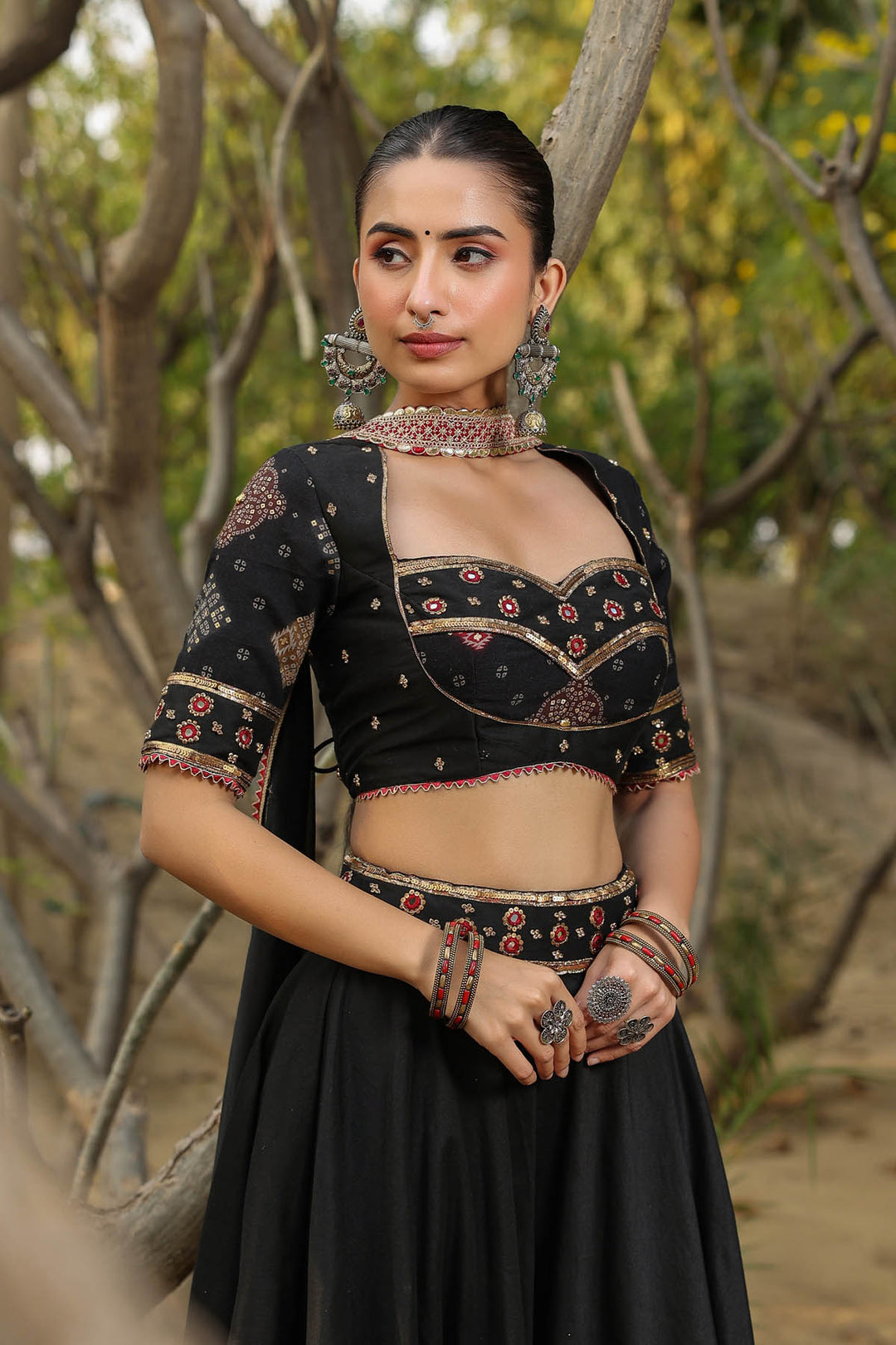 Black Gota Lehenga Set