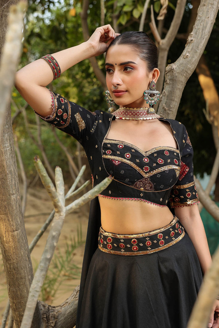 Black Gota Lehenga Set