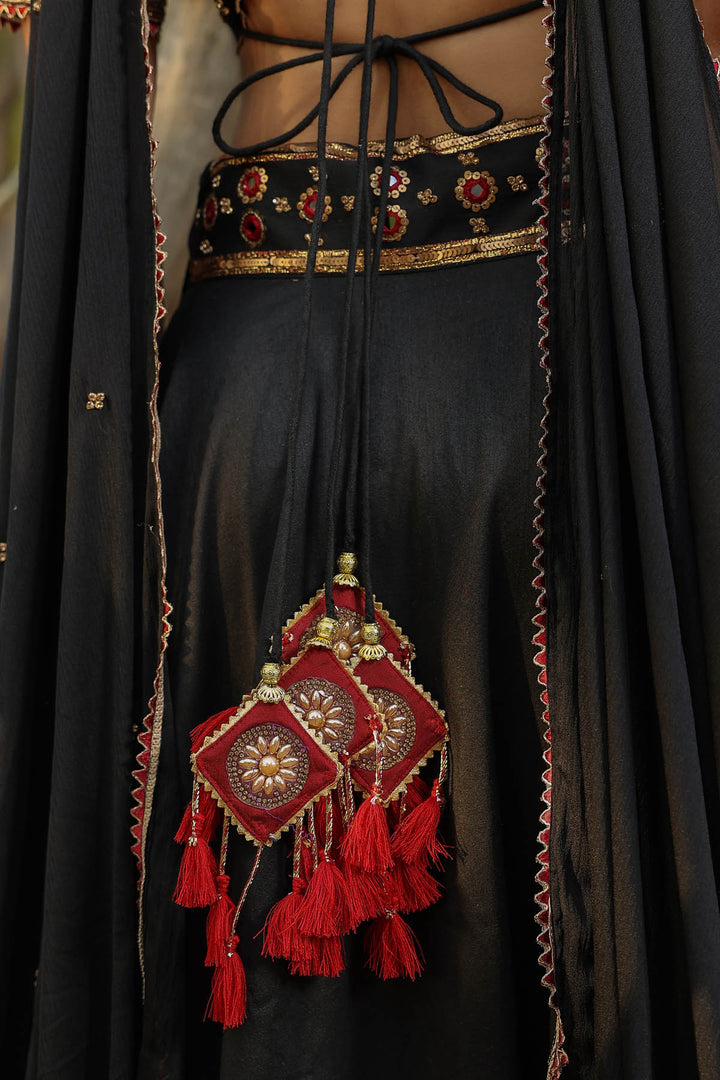 Black Gota Lehenga Set