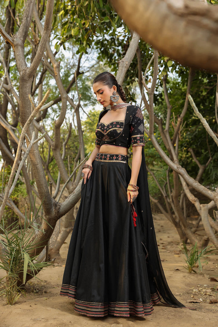 Black Gota Lehenga Set