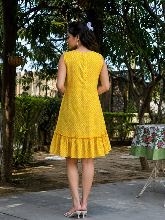 Yellow Printed Dress
