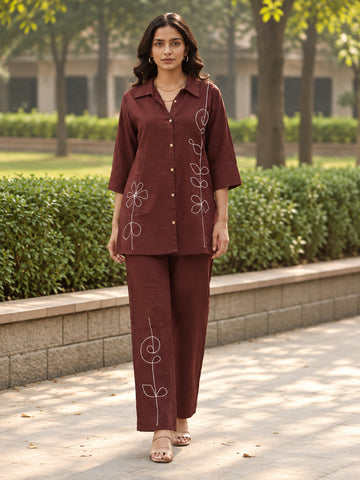 Cotton Embroidered Coord Set