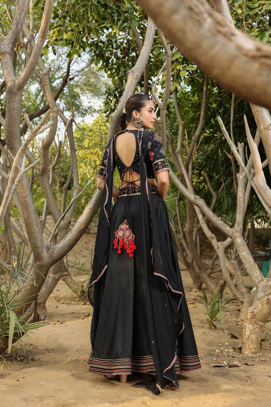 Black Gota Designer Lehenga Set