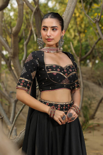 Black Gota Designer Lehenga Set