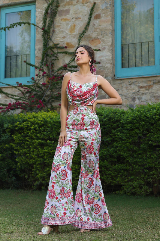 Multicolor Lycra Jumpsuit