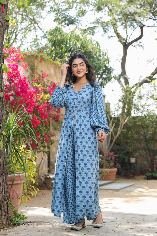 Aqua Rayon Designer Top & Pant