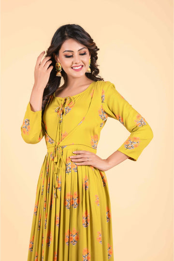 Green Empire Ethnic Dress
