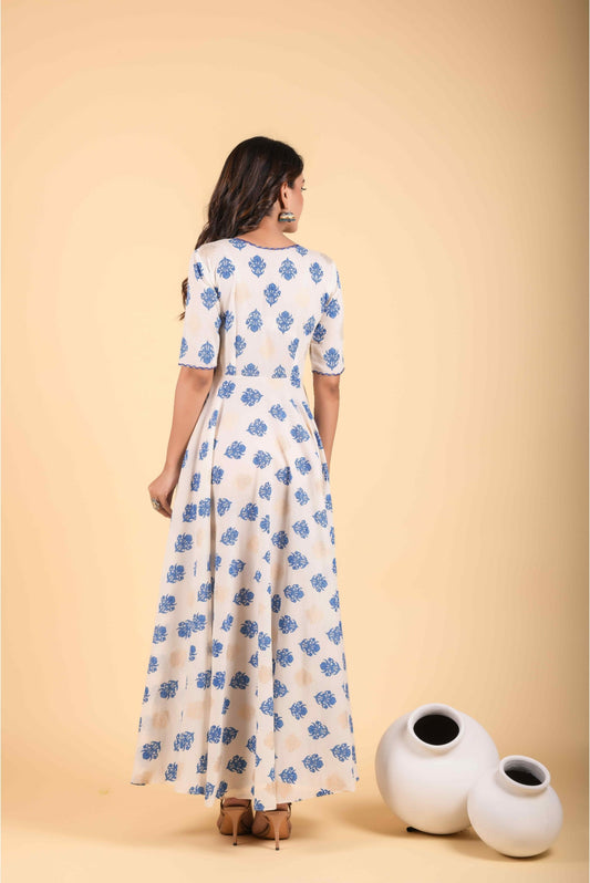 Off White Empire Ethnic Dress