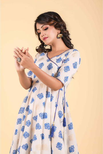 Off White Empire Ethnic Dress