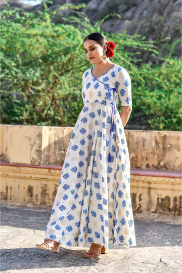 Off White Empire Ethnic Dress