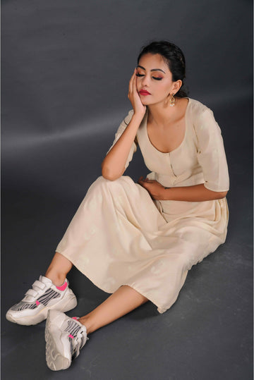 Beige Empire Ethnic Dress