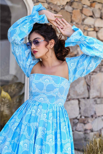 Blue Comfortable Ethnic Dress