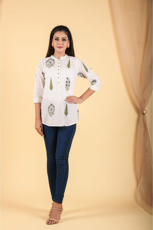 Floral Cotton Hard Block Shirt