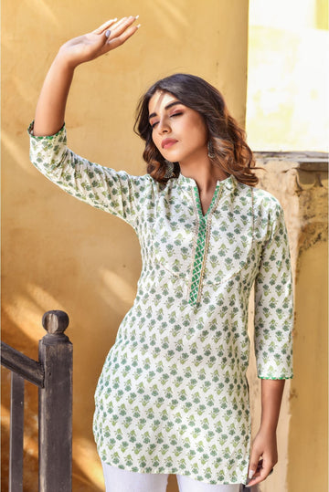 Cotton Block Printed Designer Top And Pants