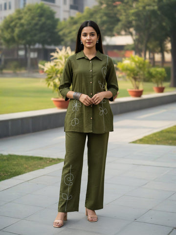 Cotton Embroidered Coord Set