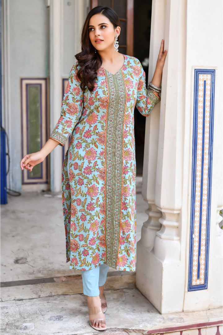 Anastay's Minimalistic 2-Piece Embroidered Kurta Pant Sets