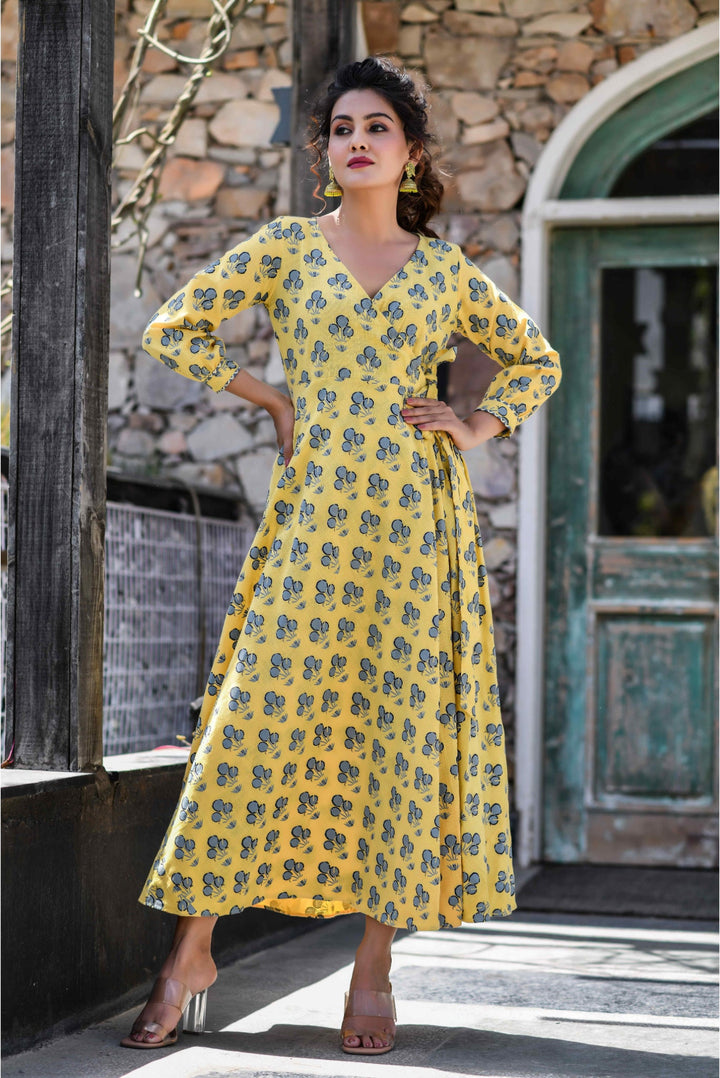 Anastay Yellow Comfortable Ethnic Dress