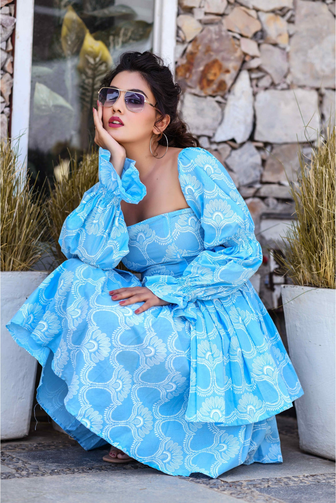 Anastay Blue Comfortable Ethnic Dress