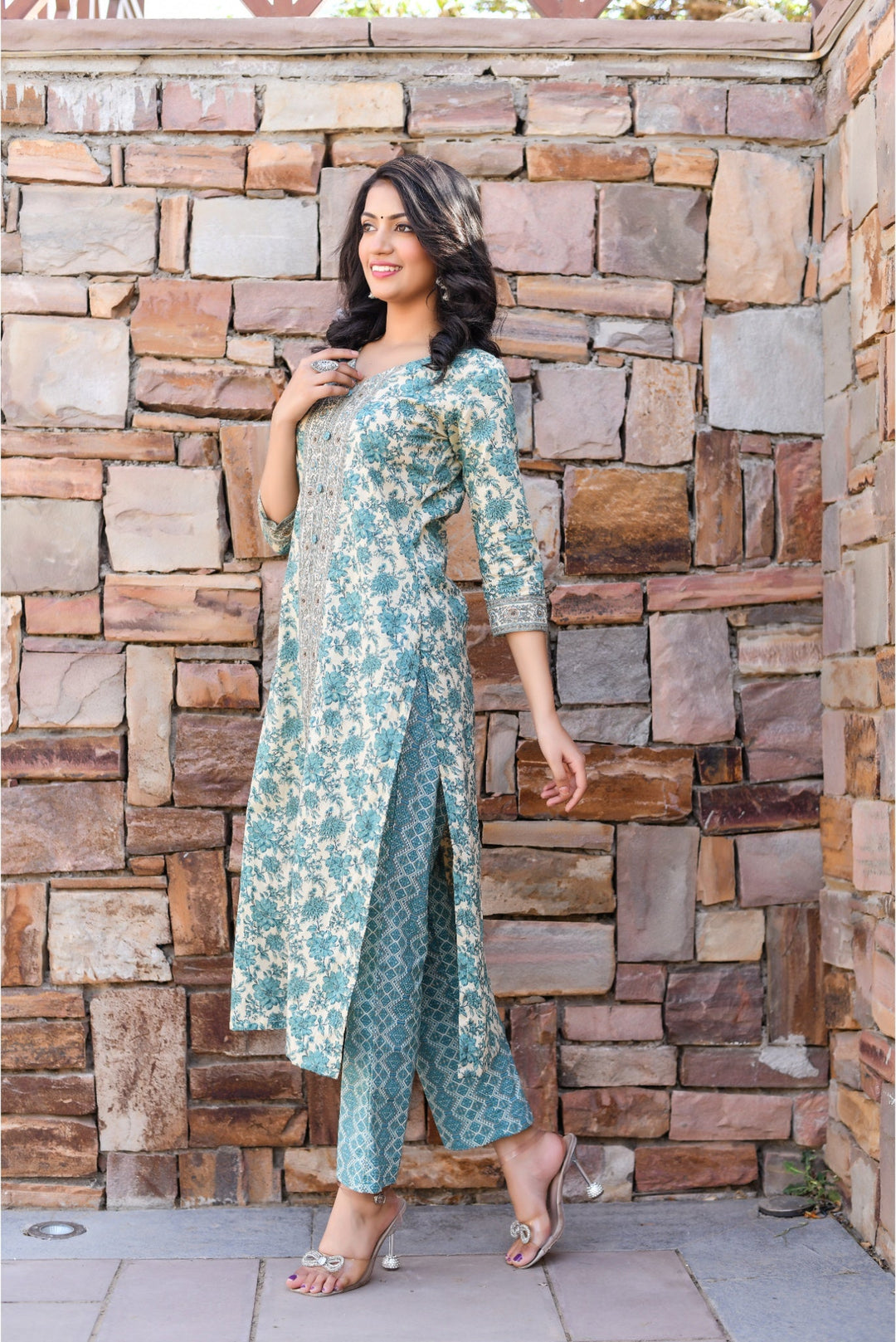 Anastay's Exquisitely Crafted Blue Printed Kurta Pant Sets