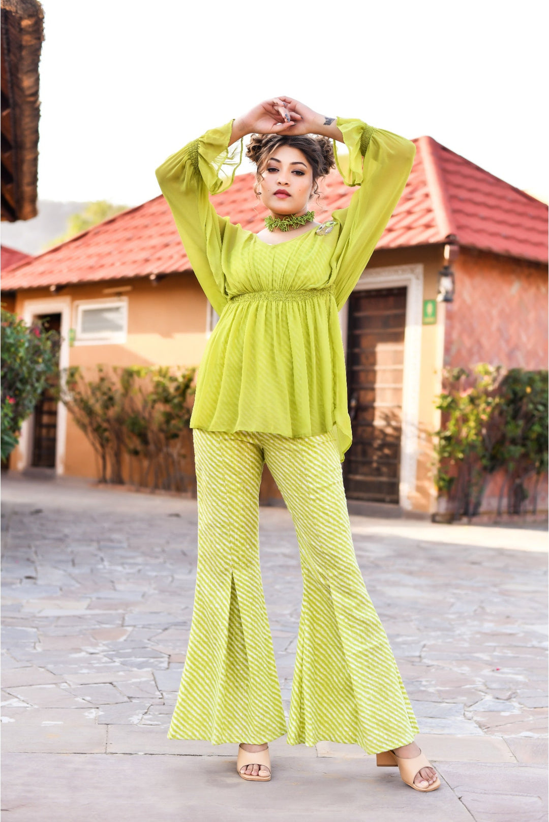 Anastay Parrot Green Top &  Jumpsuit