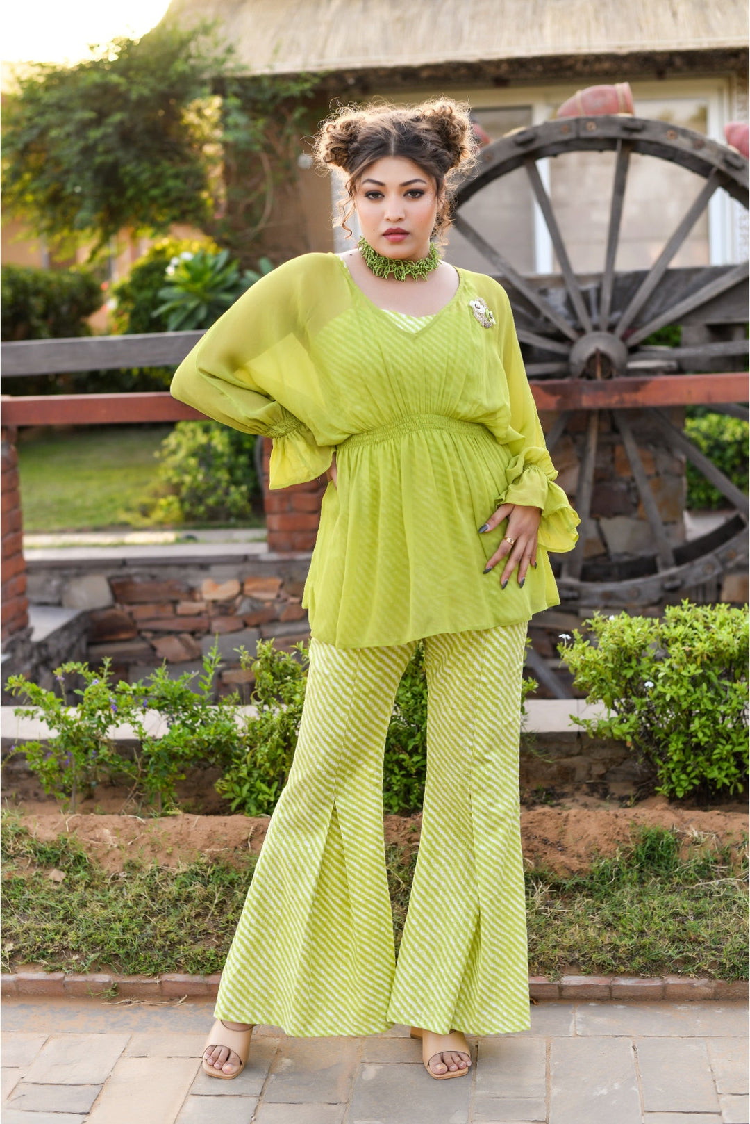 Anastay Parrot Green Top &  Jumpsuit