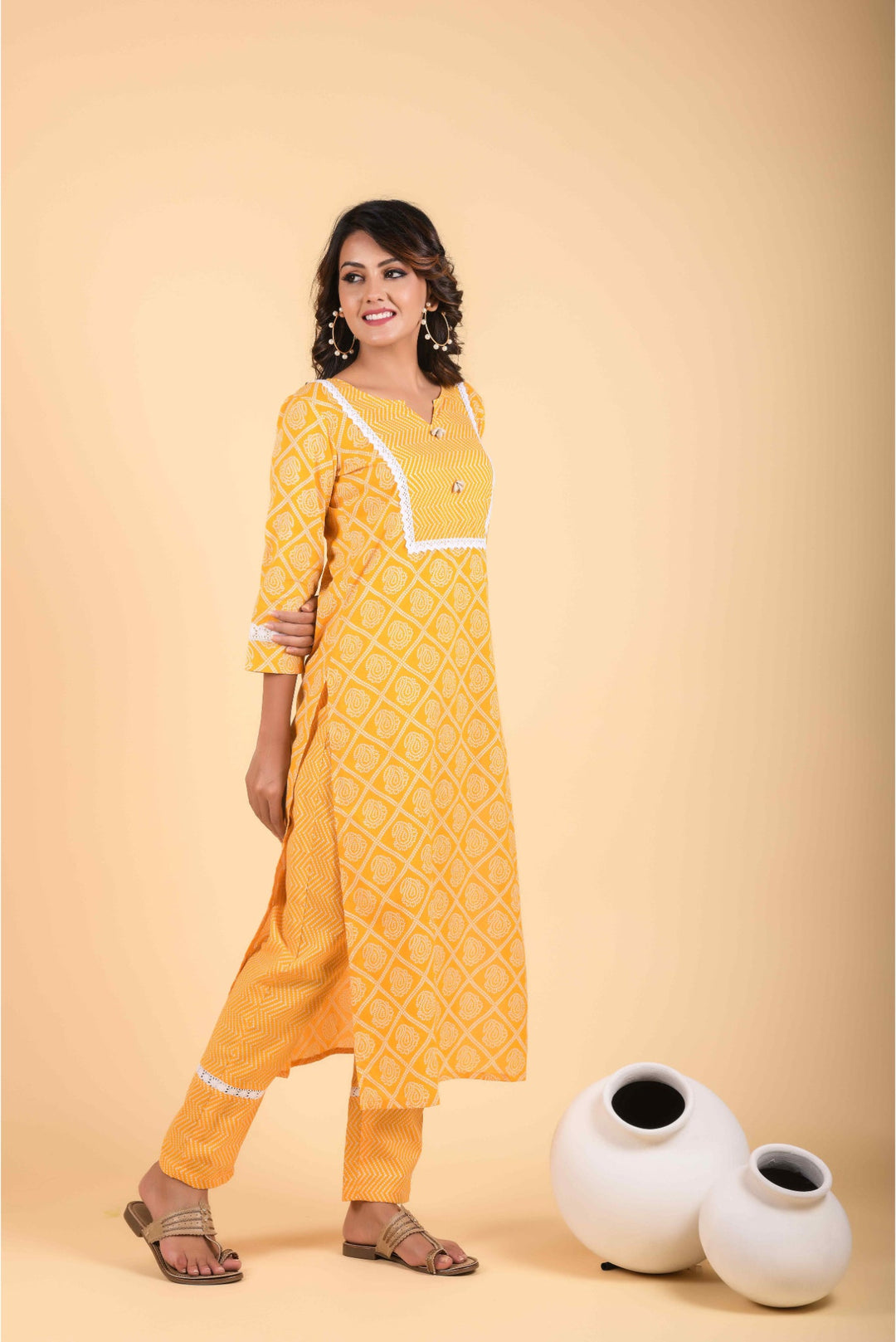 Anastay Mustard Yellow Straight fit Kurta Set