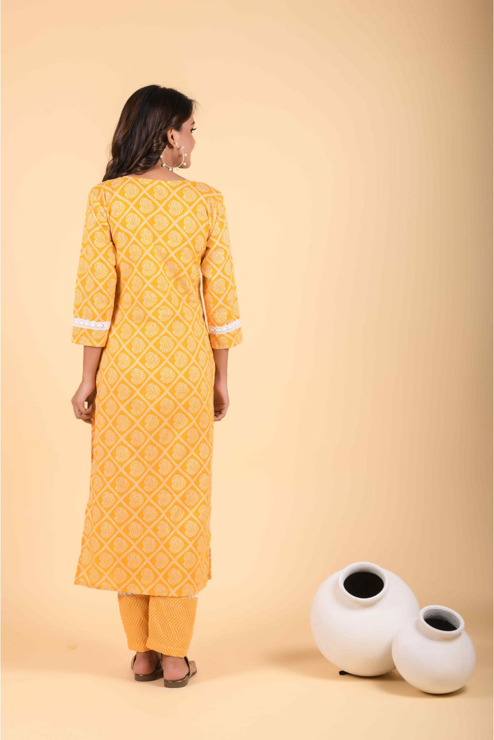 Anastay Mustard Yellow Straight fit Kurta Set